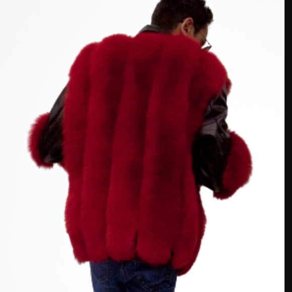 Fox Fur and Lamb Leather Moto Jacket - Picture 3 of 5